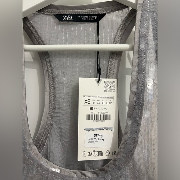 Sequin Tanktop XS Silver - Picture 4 of 6